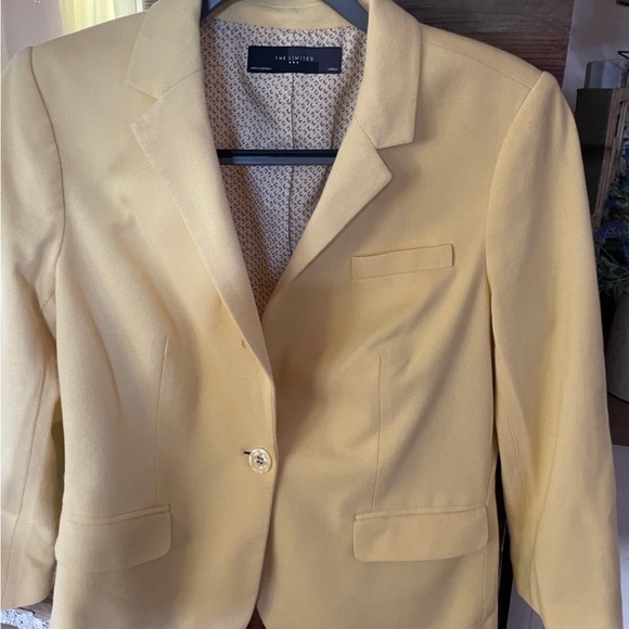 Blazer / Pale yellow blazer jacket The Limited size med - Picture 4 of 13